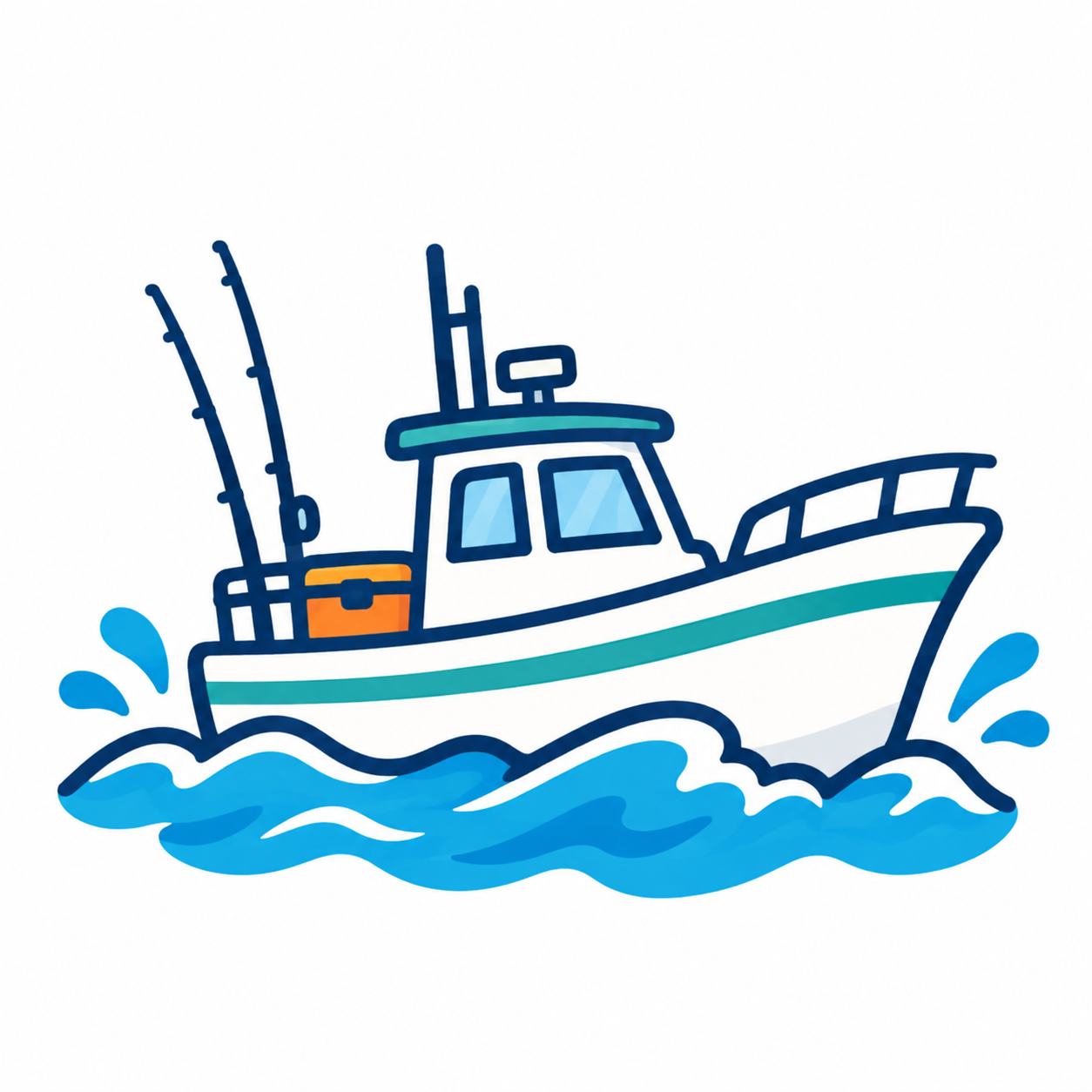 釣り船のイラスト｜船釣り